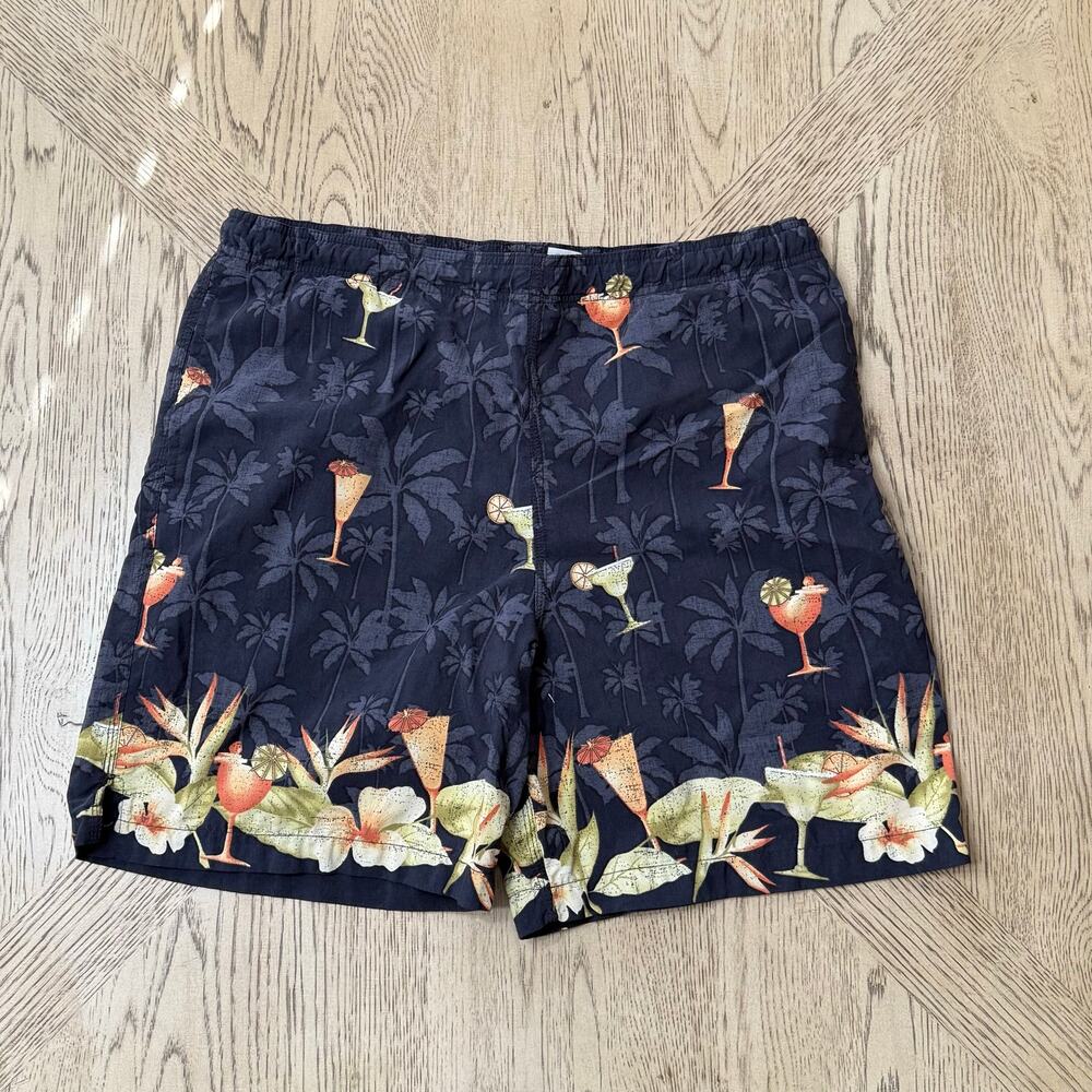 Breakwater Men’s Medium Navy Blue Margarita Swim‎ Shorts Trunks